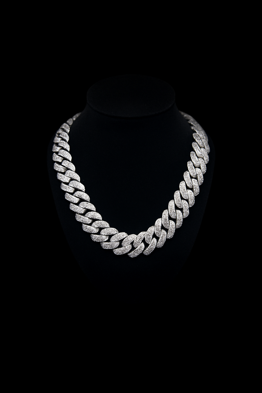 Silver Iced Out Cuban Chain