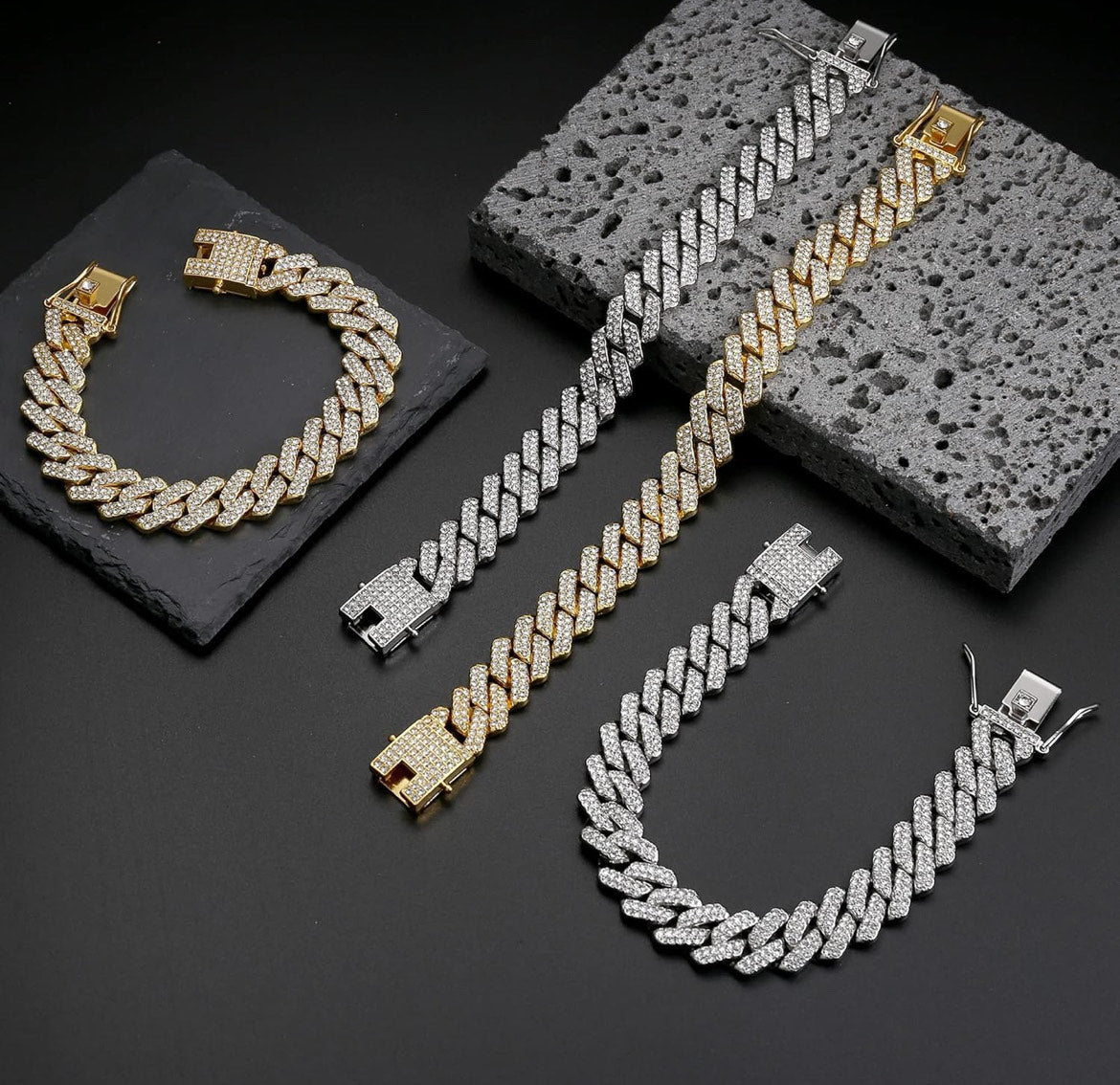 Gold Iced Out Cuban Bracelet