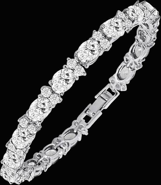 Silver Valentina Tennis Bracelet