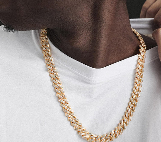 Gold Iced Out Cuban Chain